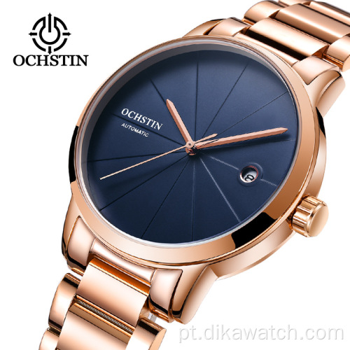 Relógio OCHSTIN 2025 Top Luxury Relógio de Pulso Mecânico Automático Masculino Reloj Hombre Fashion Rose Gold Full Inoxidável Relógios